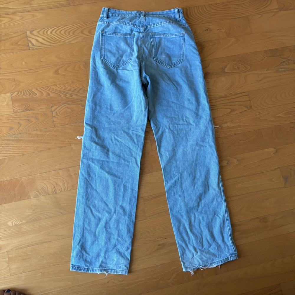 Princess Polly Distressed Ripped Straight Leg Jeans - Picture 3 of 3